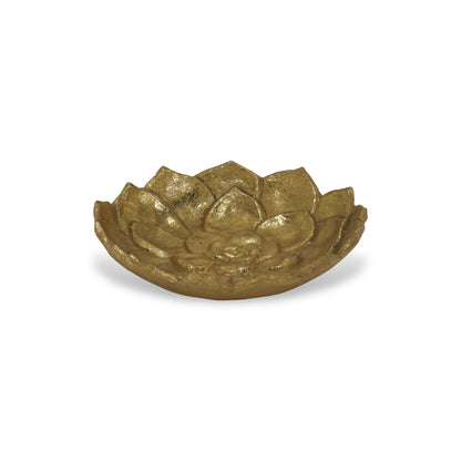 Gold Lotus Flower Metal Lotus Leaf Handmade Vanity Tray