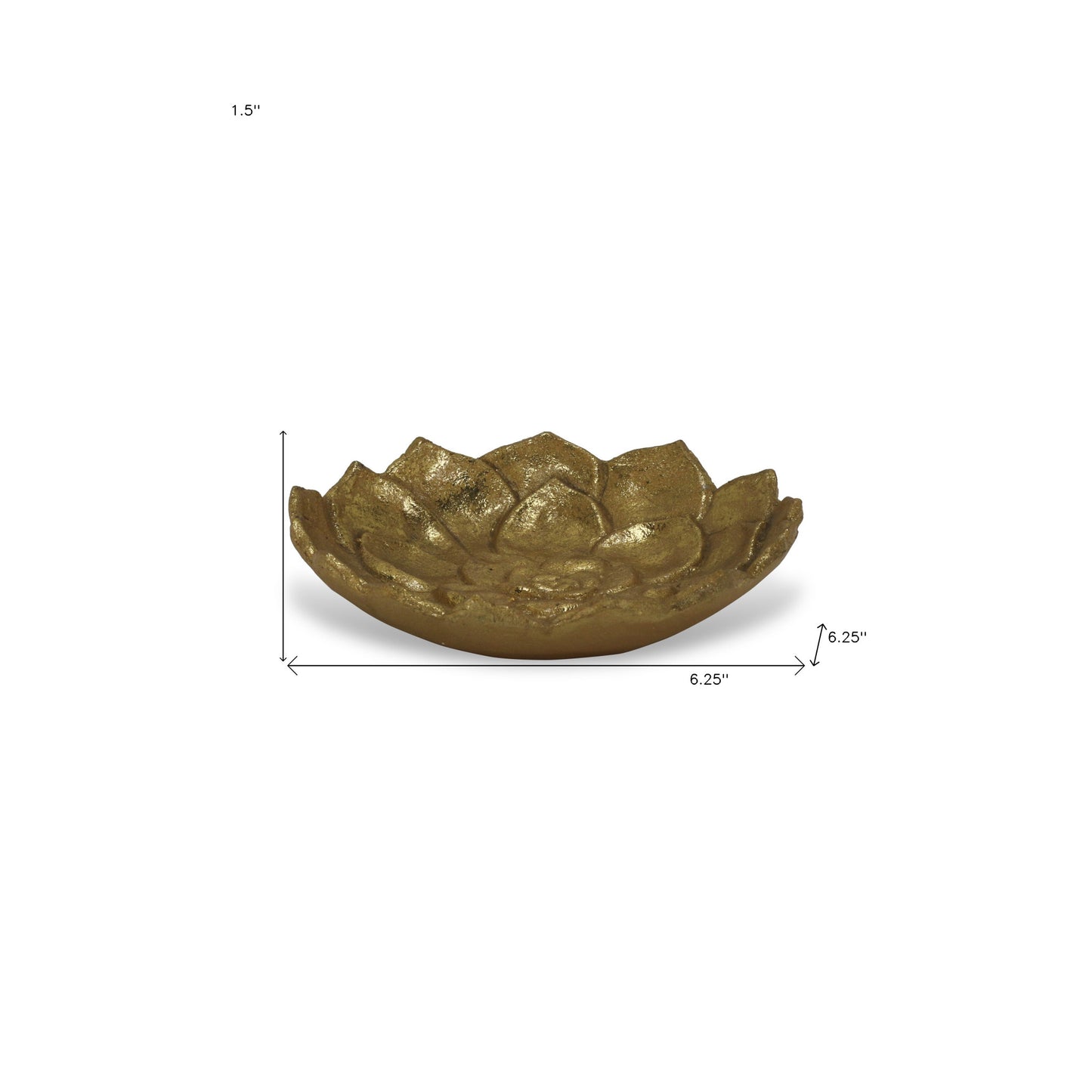 Gold Lotus Flower Metal Lotus Leaf Handmade Vanity Tray