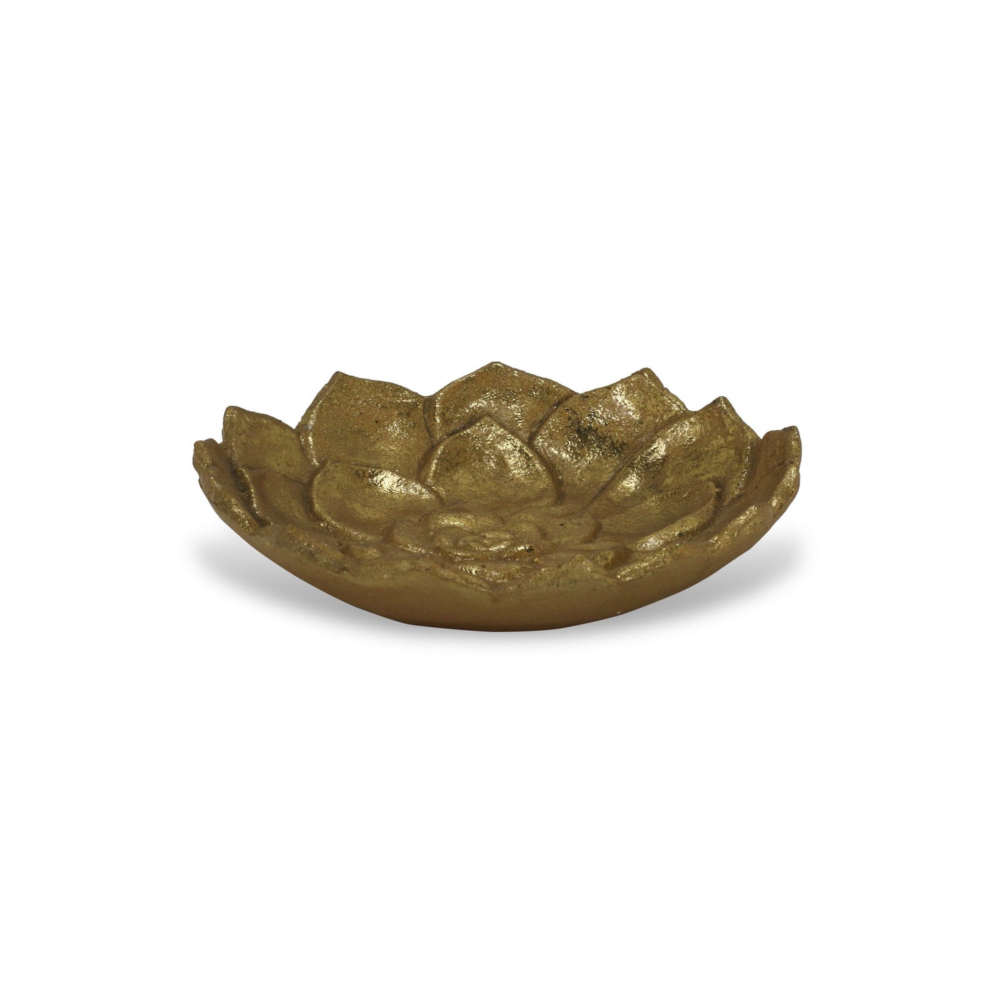 Gold Lotus Flower Metal Lotus Leaf Handmade Vanity Tray