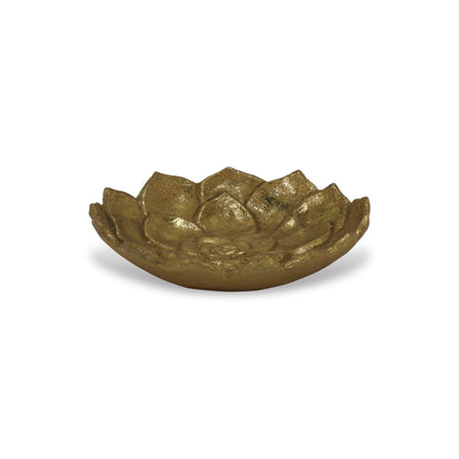 Gold Lotus Flower Metal Lotus Leaf Handmade Vanity Tray