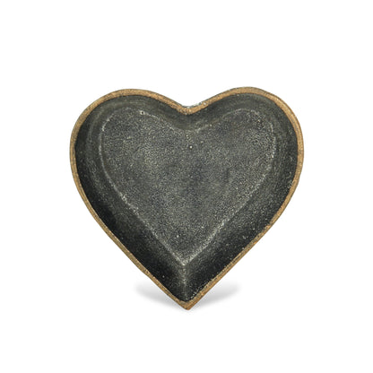Black Heart Metal Heart Handmade Vanity Tray