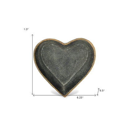 Black Heart Metal Heart Handmade Vanity Tray
