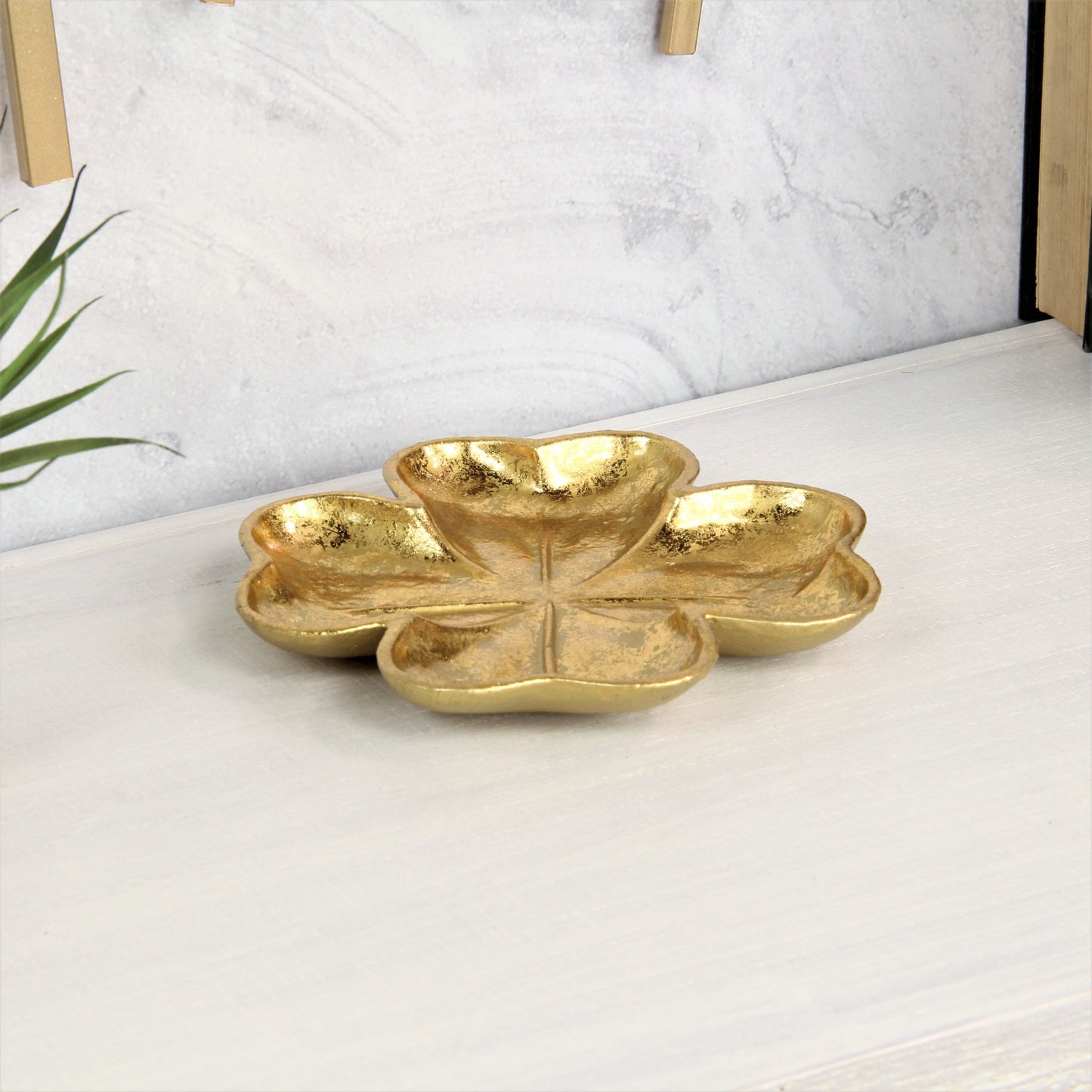Gold Shamrock Metal Handmade Vanity Tray