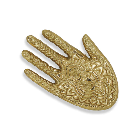 Gold Hamza Metal Handmade Tray