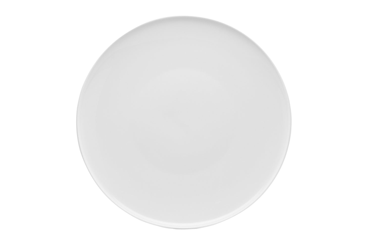 White Six Piece Round Coupe Porcelain Set of 6 Dinner Plate Set