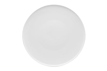 White Six Piece Round Coupe Porcelain Set of 6 Dinner Plate Set