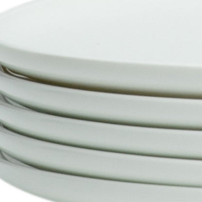 White Six Piece Round Coupe Porcelain Set of 6 Dinner Plate Set