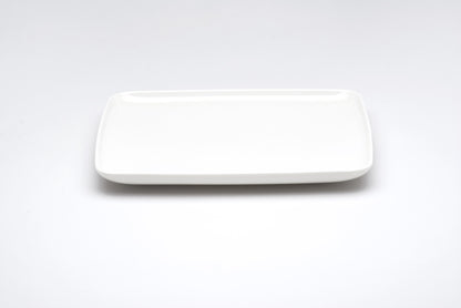 White Six Piece Rectangle Porcelain Set of 6 Dinner Plate Set