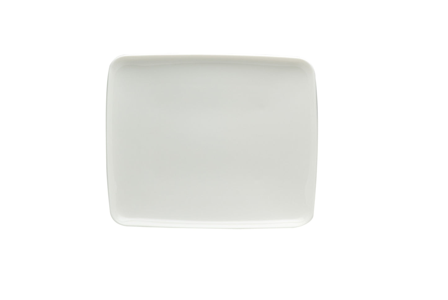 White Six Piece Rectangle Porcelain Set of 6 Dinner Plate Set