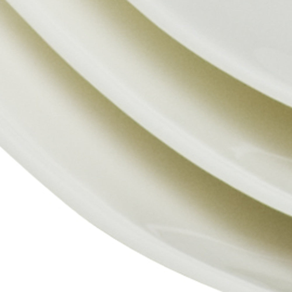 White Six Piece Square Bone China Set of 6 Dinner Plate Set