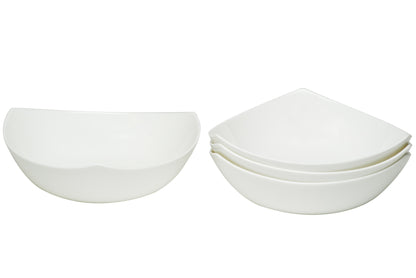 White Six Piece Triangle Bone China Set of 6 Bowl Set