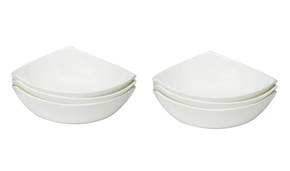 White Six Piece Triangle Bone China Set of 6 Bowl Set