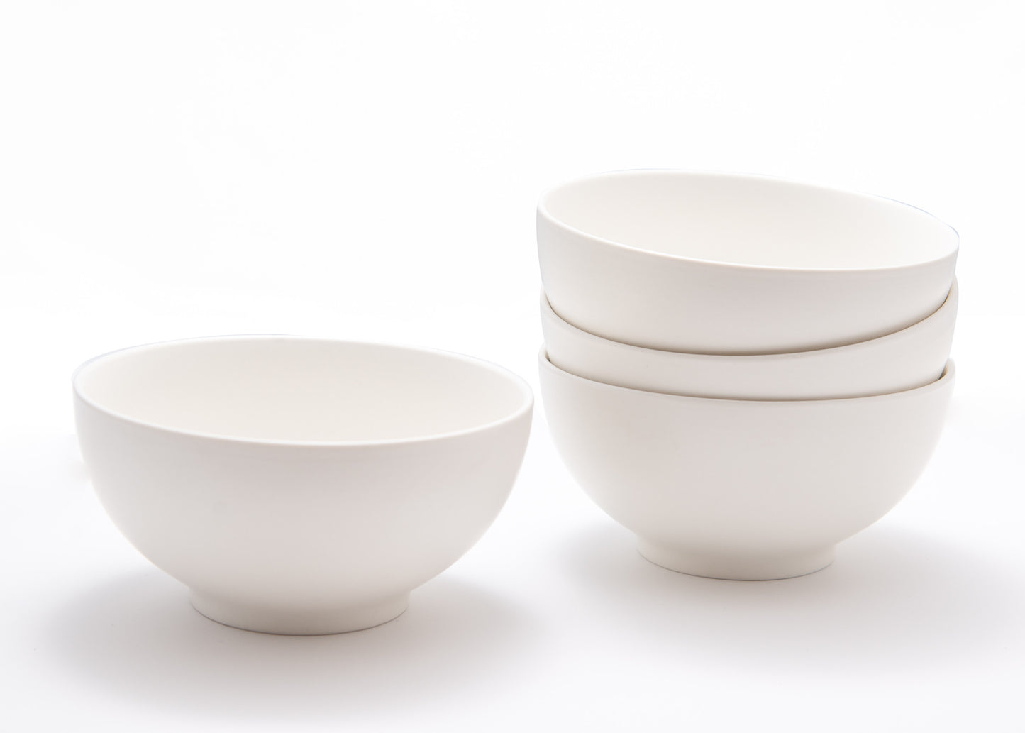 White 4-Piece Porcelain Set of 4 Bowl Set
