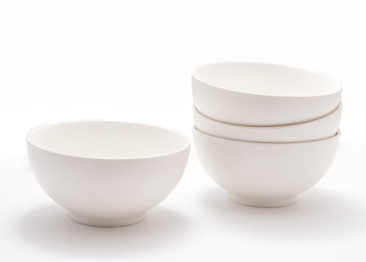 White 4-Piece Porcelain Set of 4 Bowl Set