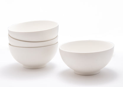 White 4-Piece Porcelain Set of 4 Bowl Set