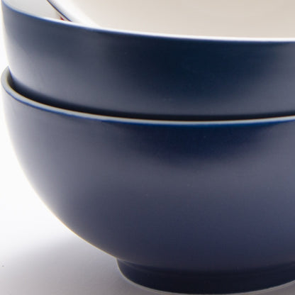 Blue and White 4-Piece Porcelain Set of 4 Bowl Set
