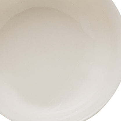 White 4-Piece Round Scallop Stoneware Set of 4 Bowl Set