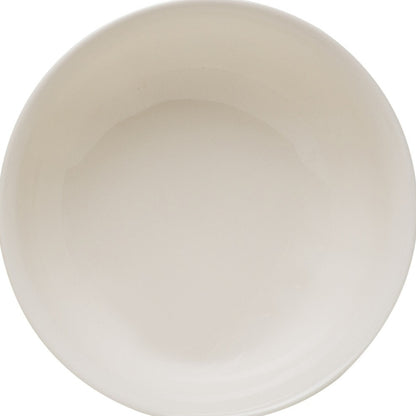 White 4-Piece Round Scallop Stoneware Set of 4 Bowl Set