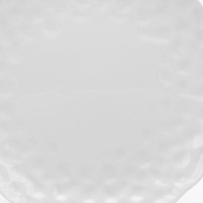 White Six Piece Round Pebbled Porcelain Set of 6 Salad Plate Set