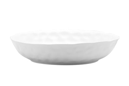 White Six Piece Round Pebbled Porcelain Set of 6 Bowl Set