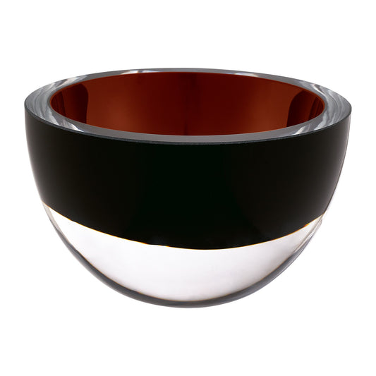 Brown Mouth Blown Crystal Thick Walled Bowl