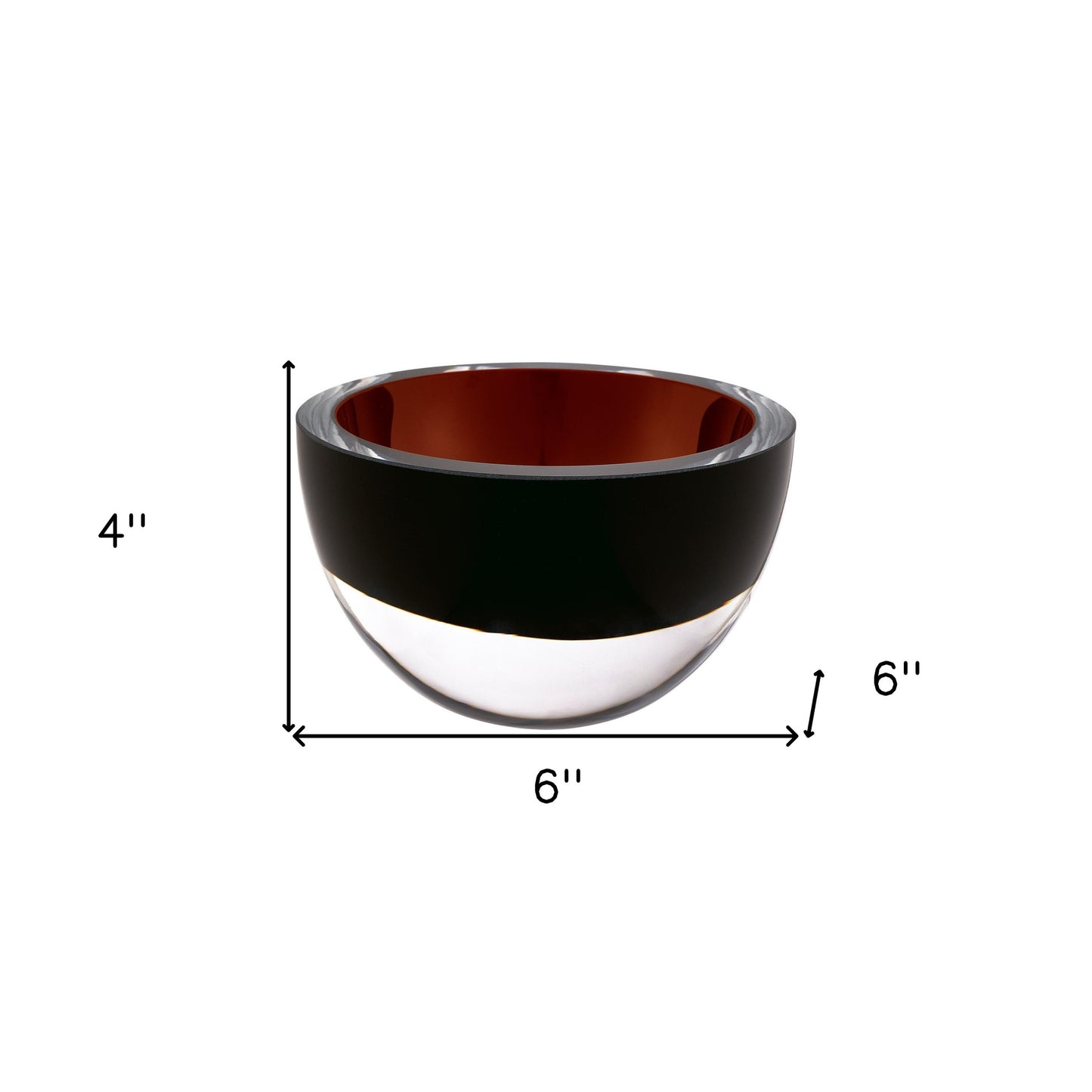 Brown Mouth Blown Crystal Thick Walled Bowl