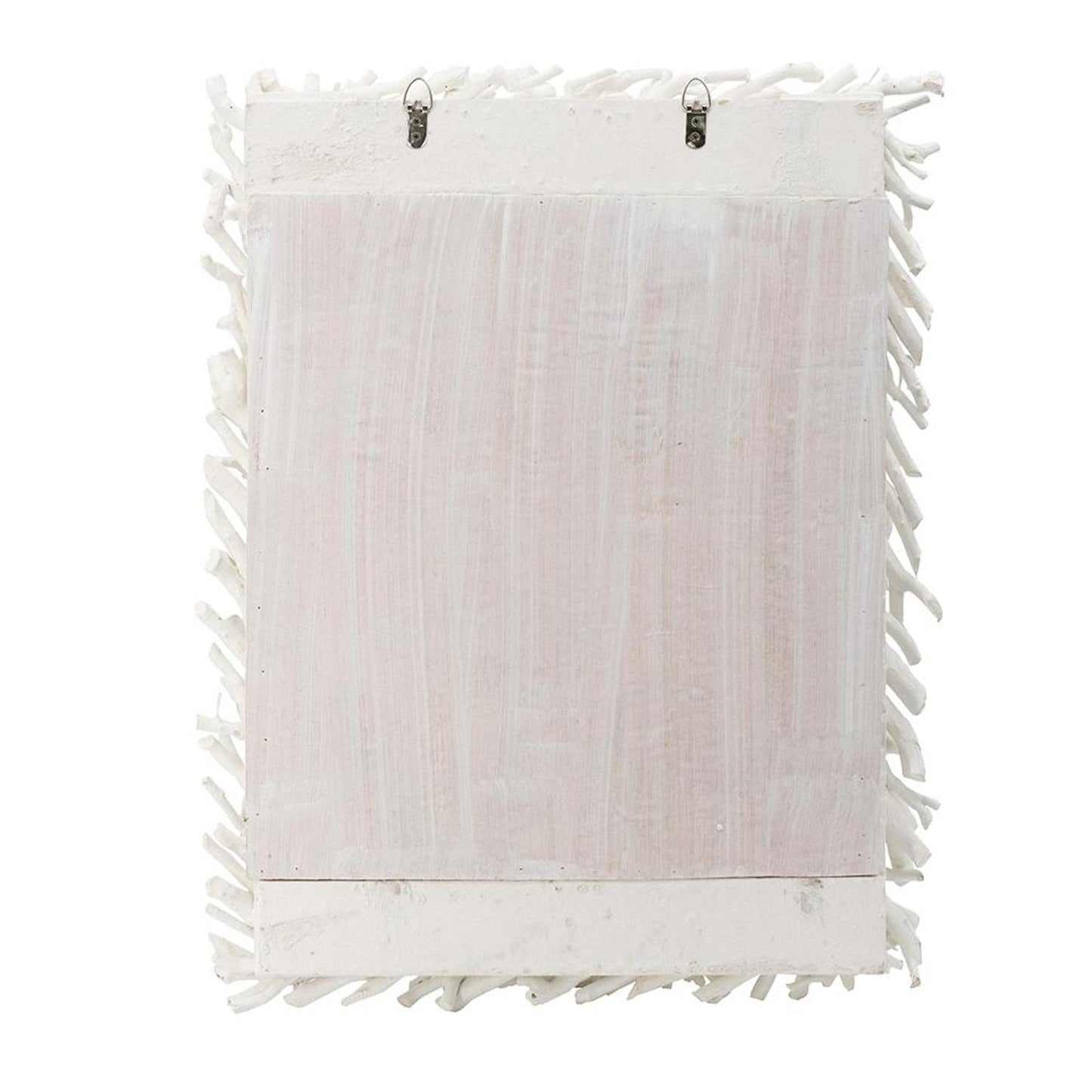 White Rattan Framed Accent Mirror