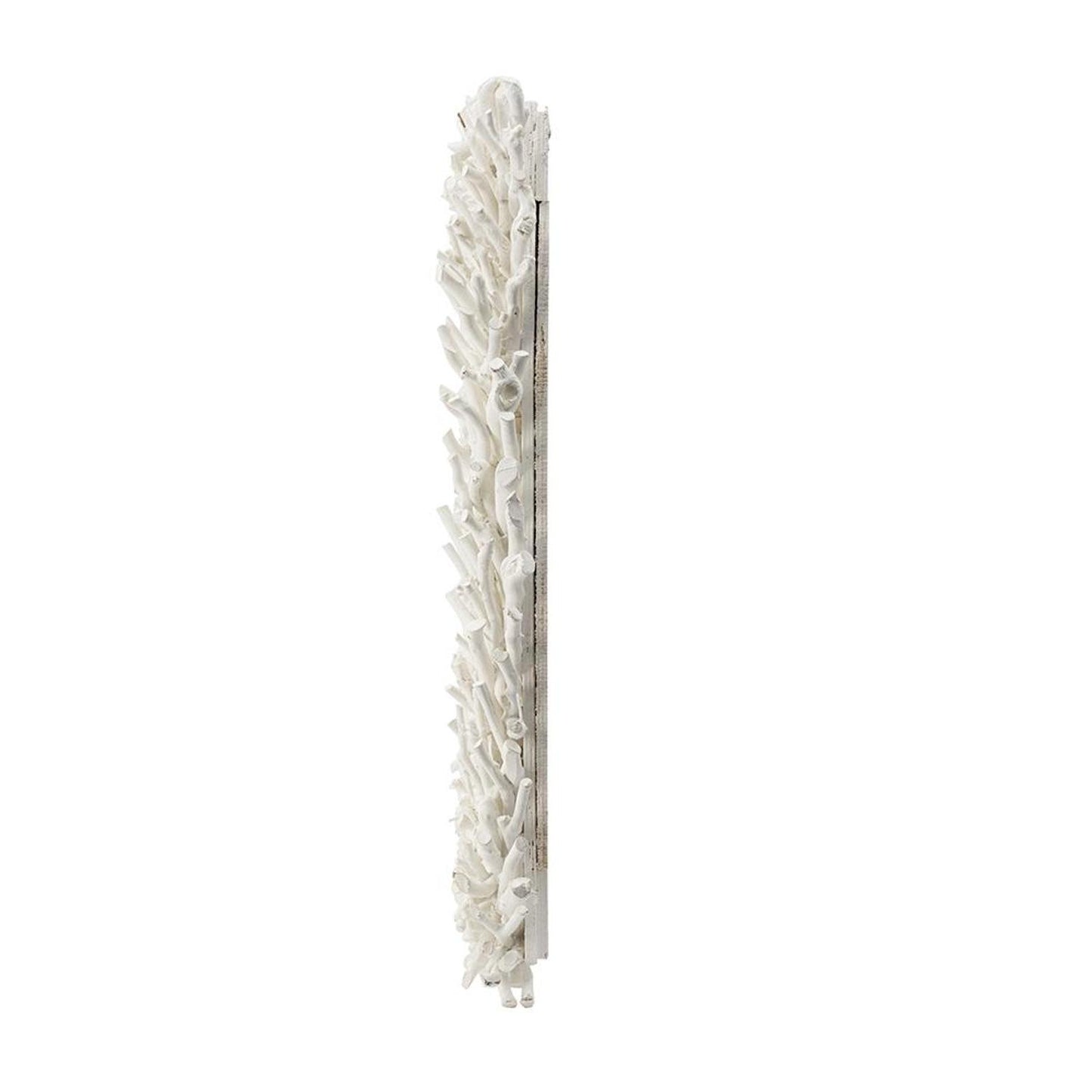 White Rattan Framed Accent Mirror