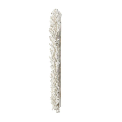 White Rattan Framed Accent Mirror