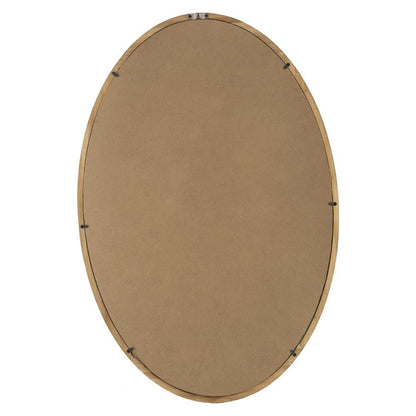 Brown Oval Solid Wood Accent Mirror