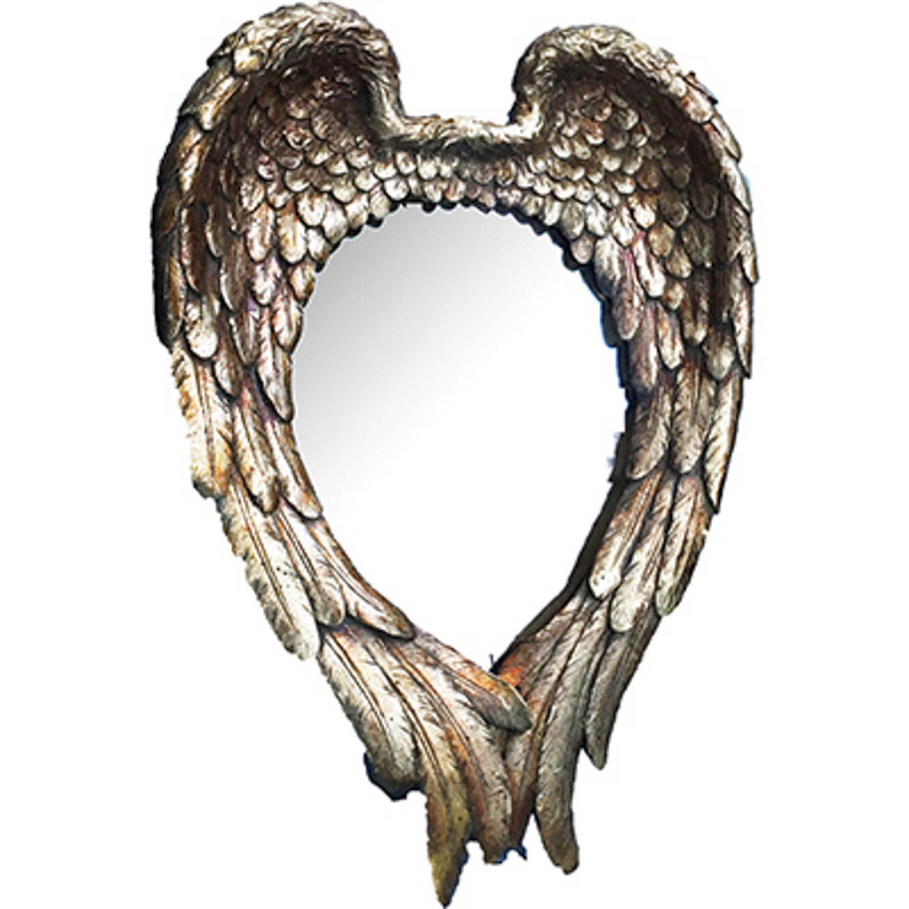 Antiqued Gold Heart Accent Mirror