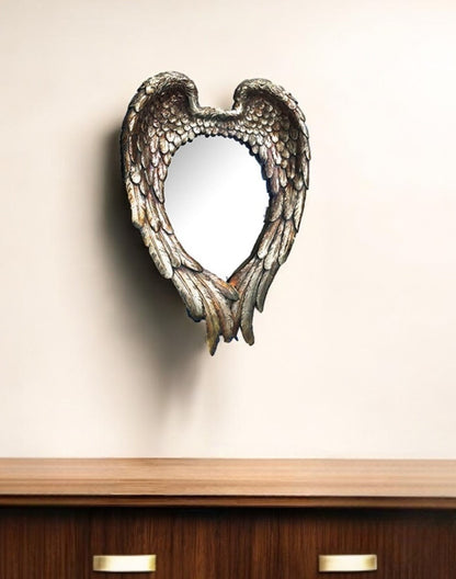 Antiqued Gold Heart Accent Mirror