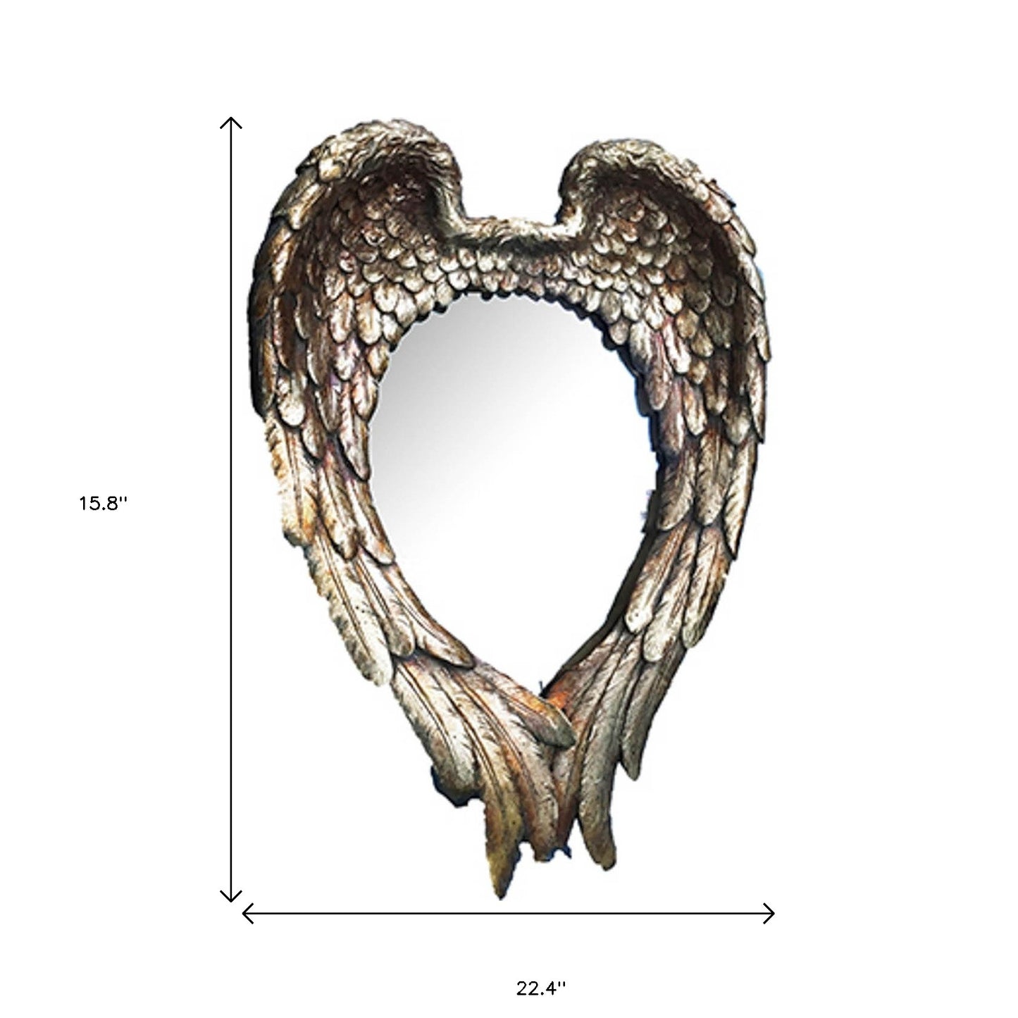 Antiqued Gold Heart Accent Mirror