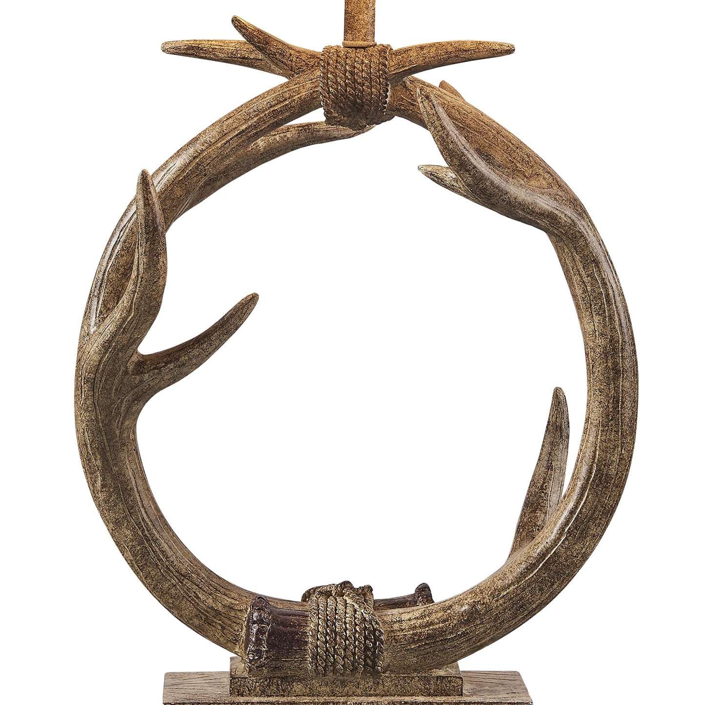 Brown Rustic Faux Antlers Table Lamp w/ Shade