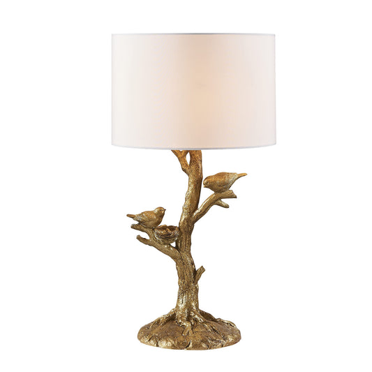 Golden Birds in a Tree Table Lamp w/ Shade