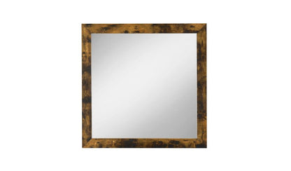 Brown And Black Square Wood Framed Mounted Dresser Mirror