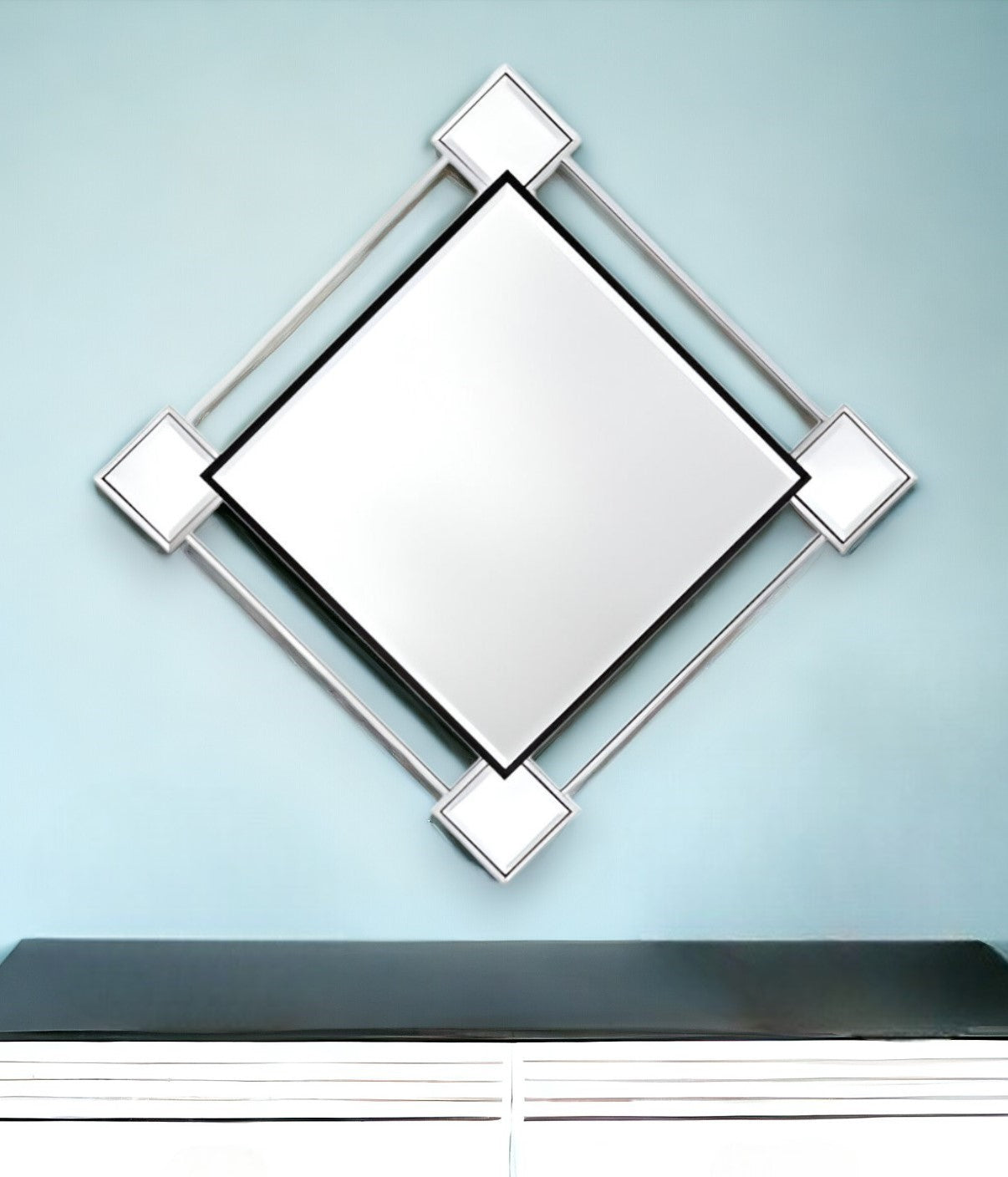 Gray And Black Abstract Accent Mirror