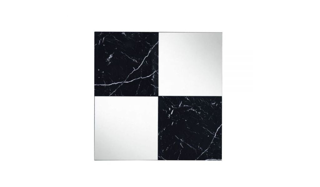 Black And Gray Square Accent Mirror