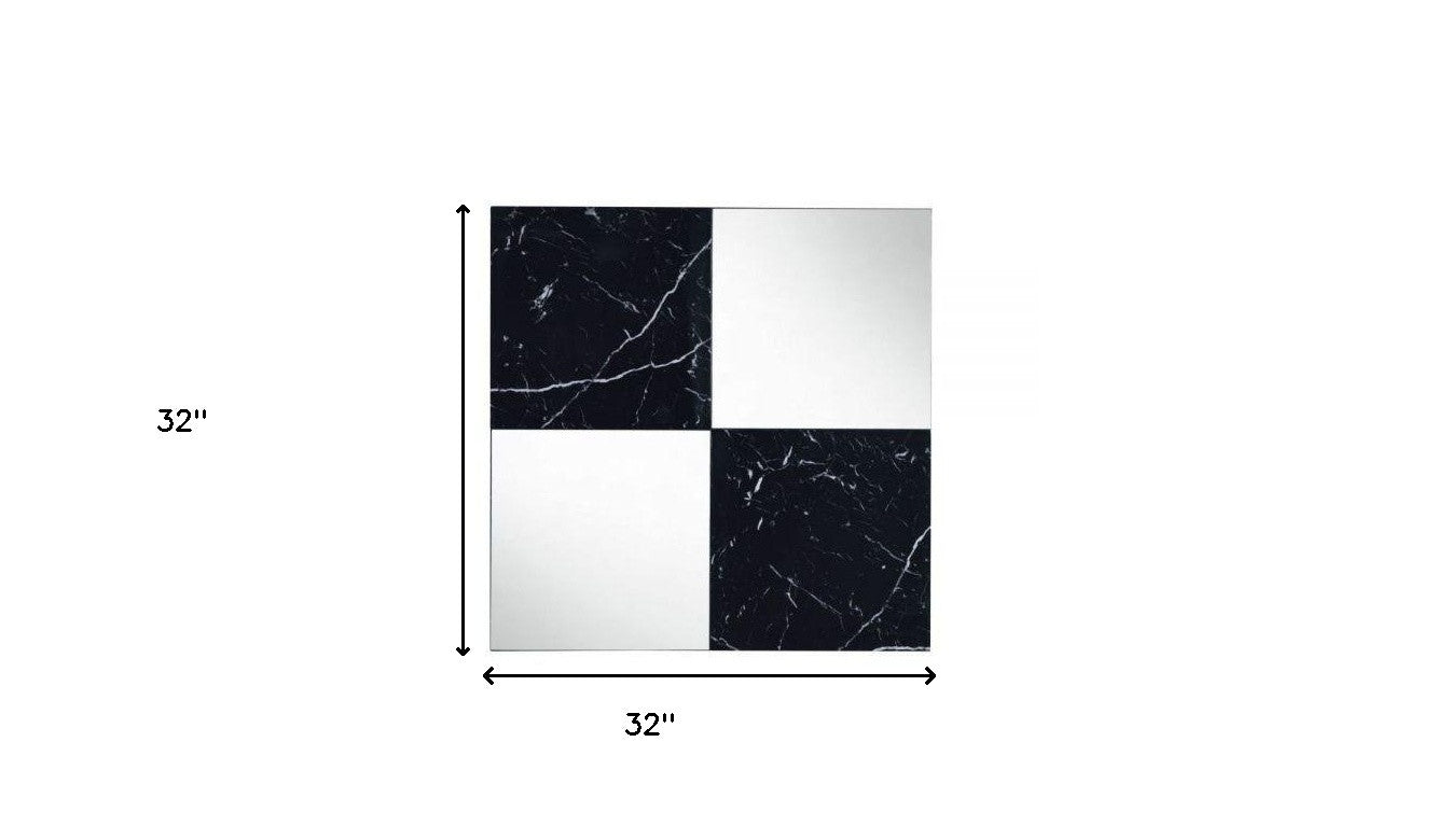 Black And Gray Square Accent Mirror