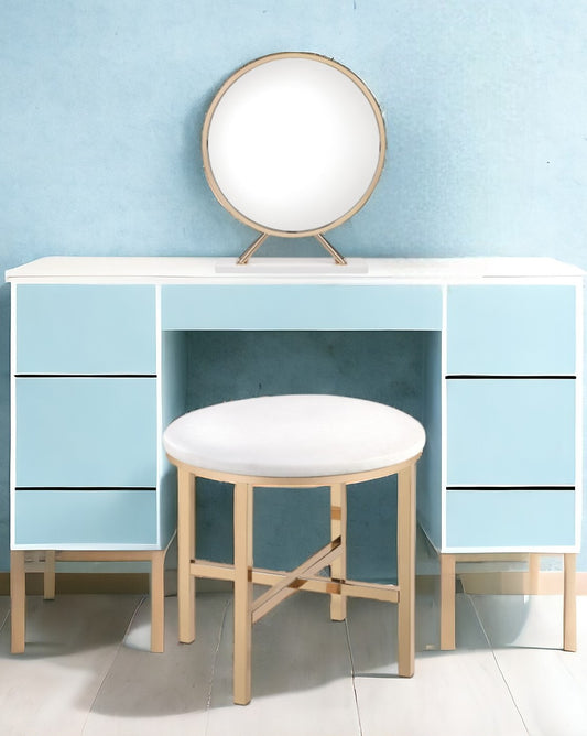 Round Metal Framed Freestanding Mirror