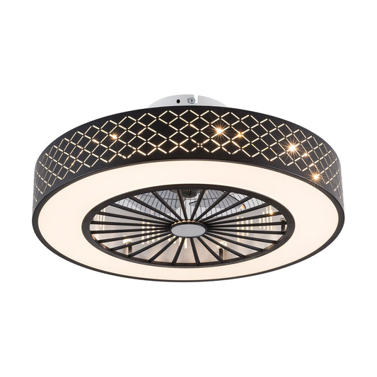 Clear Flush Mount Five Blade Ceiling Fan