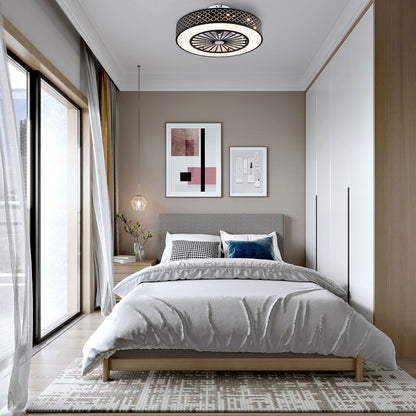 Clear Flush Mount Five Blade Ceiling Fan