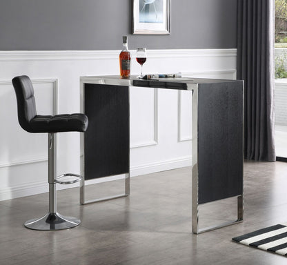 Black And Silver Rectangular High Top Bar Table