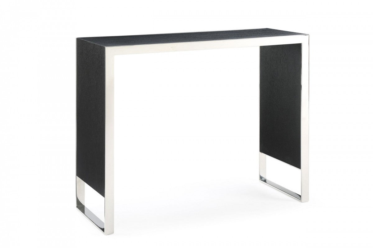 Black And Silver Rectangular High Top Bar Table