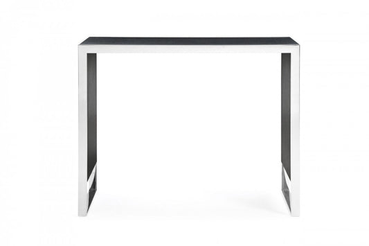 Black And Silver Rectangular High Top Bar Table