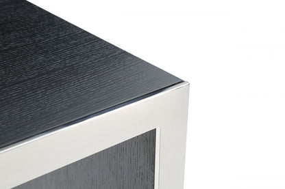 Black And Silver Rectangular High Top Bar Table