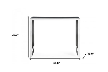 Black And Silver Rectangular High Top Bar Table