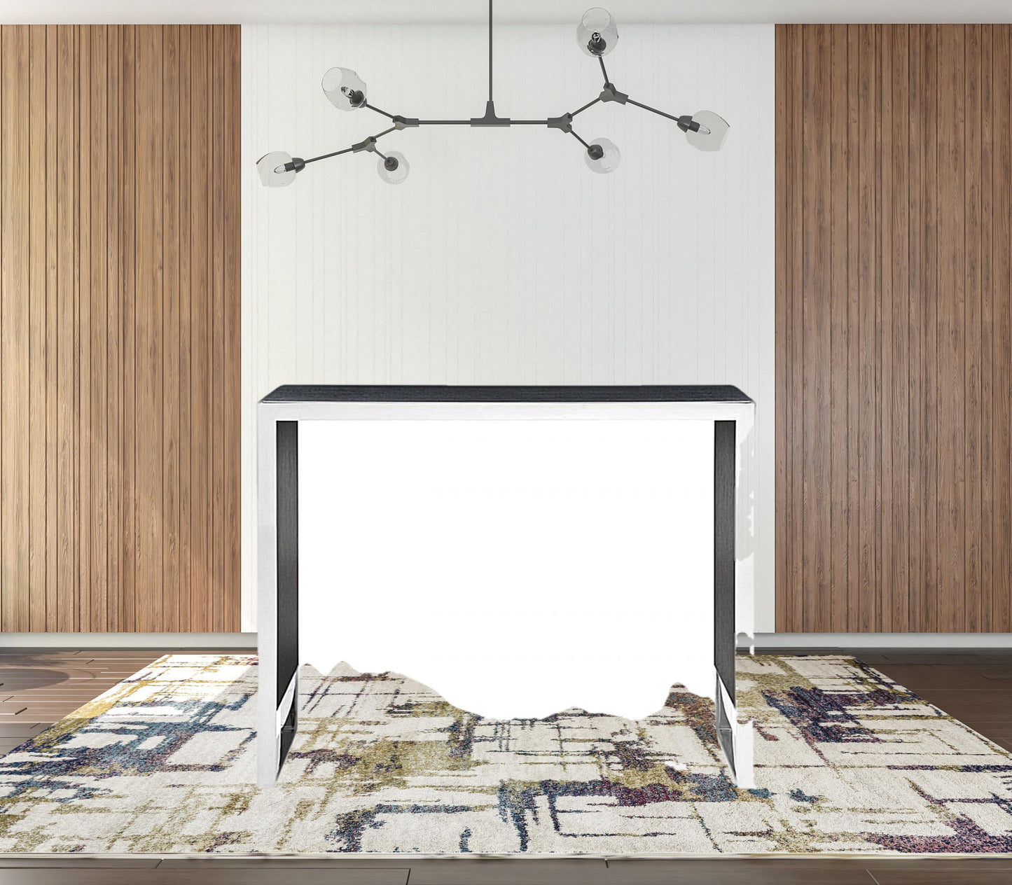 Black And Silver Rectangular High Top Bar Table