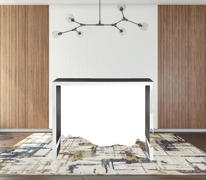 Black And Silver Rectangular High Top Bar Table