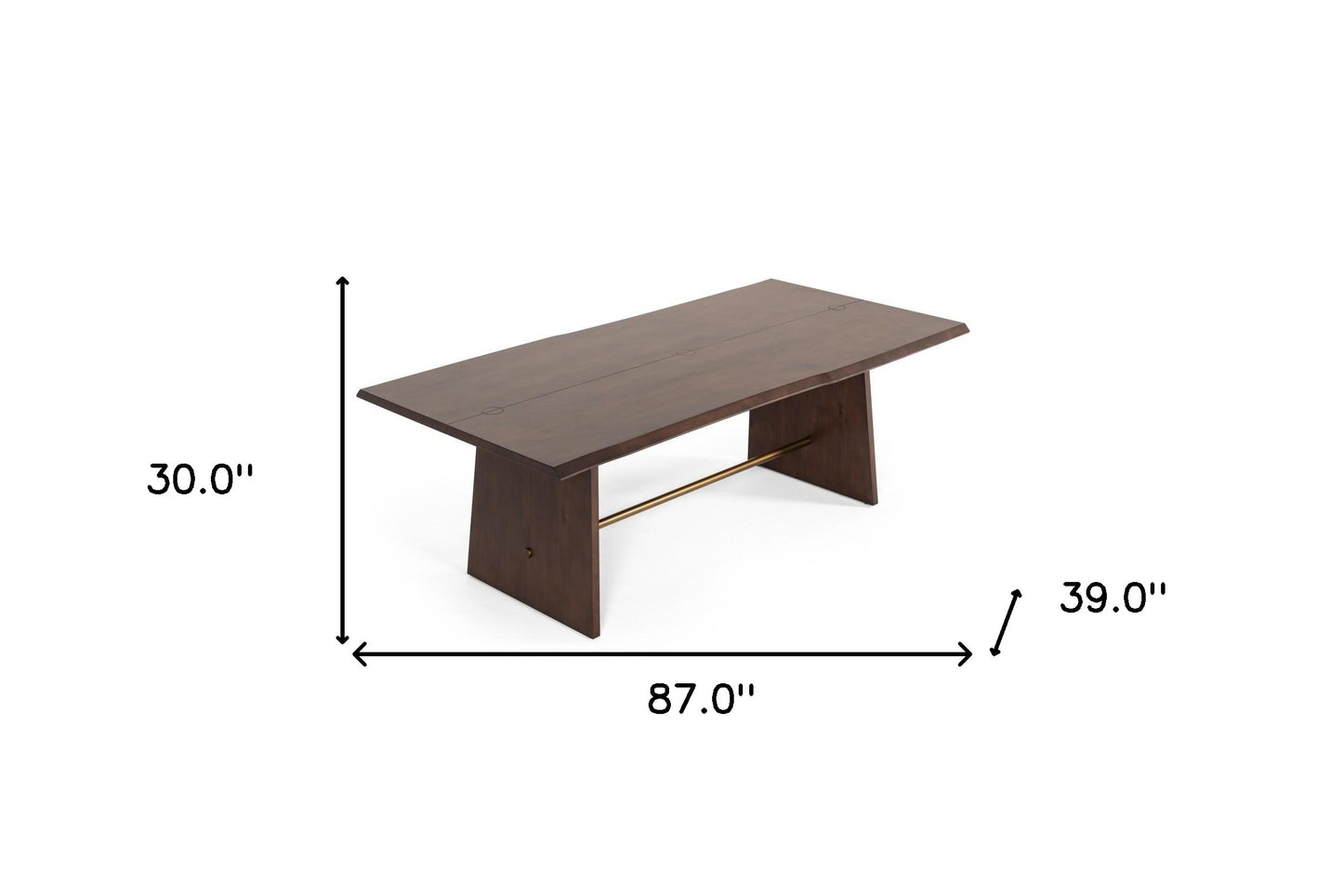 Dark Mango Rectangular Solid Wood Dining Table
